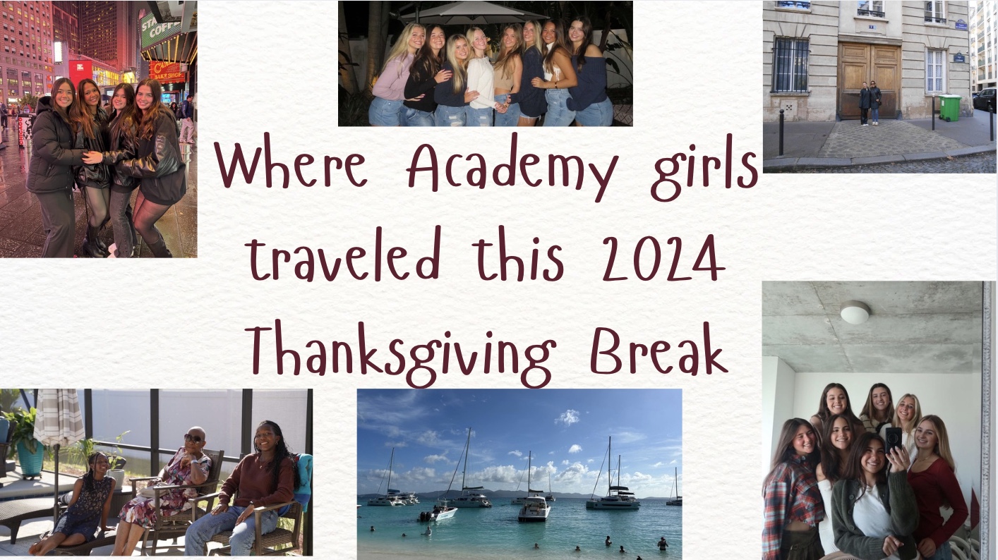 Some of the places Academy girls travelled during their 2024 Thanksgiving Break.