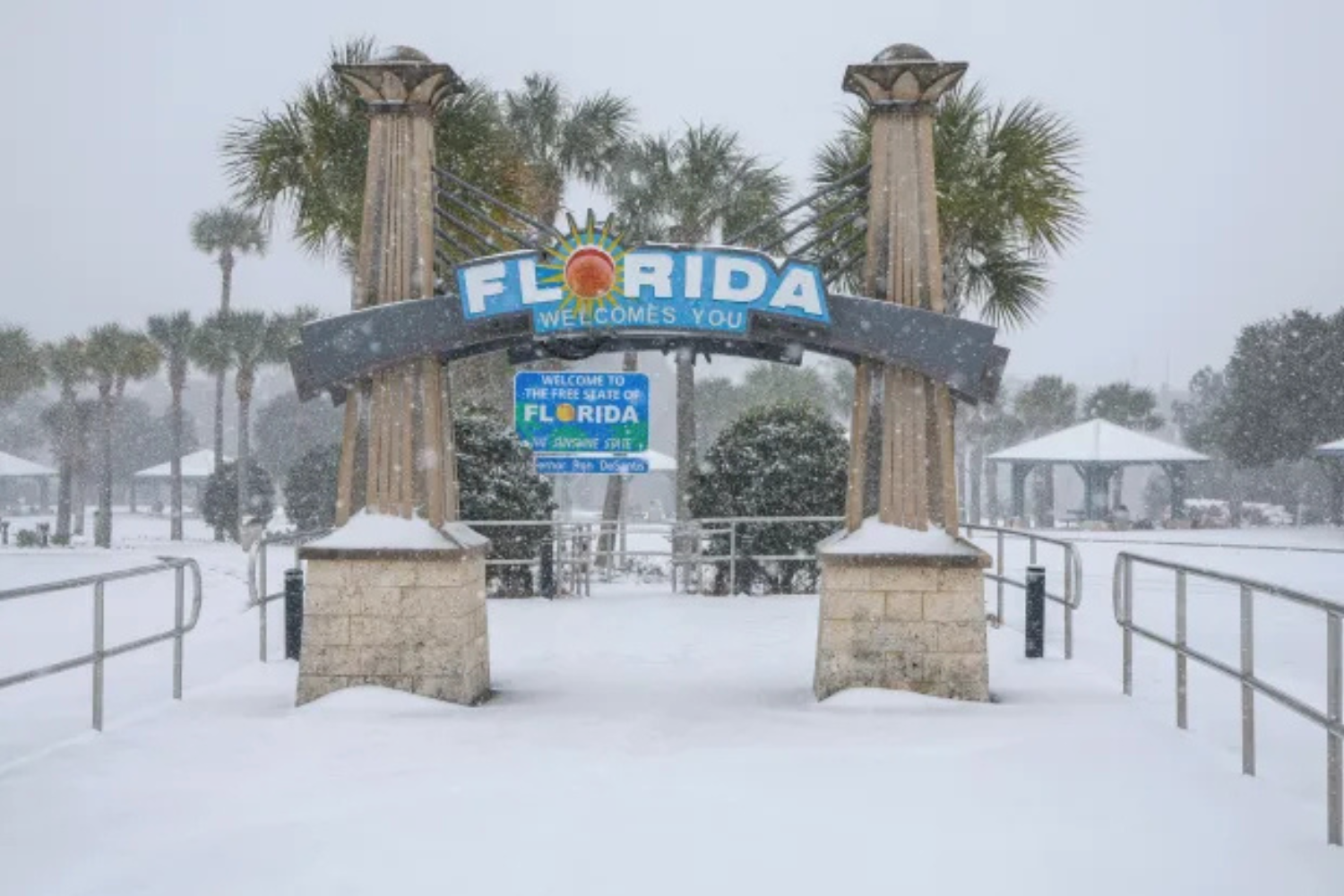 Florida experienced a rare snowfall this past week, with places like Pensacola Beach and Tallahassee seeing snow for the first time in decades. Scientists explain that this unusual event is linked to climate change, as a weakened polar vortex allows Arctic air to push further south, leading to more extreme weather patterns.