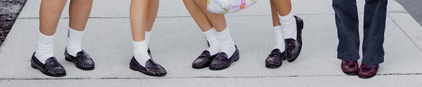 Academy girls at school in the iconic penny loafers 