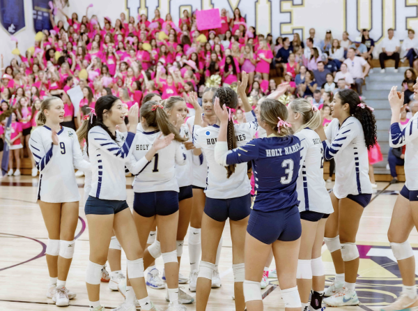 Varsity team winning point. 