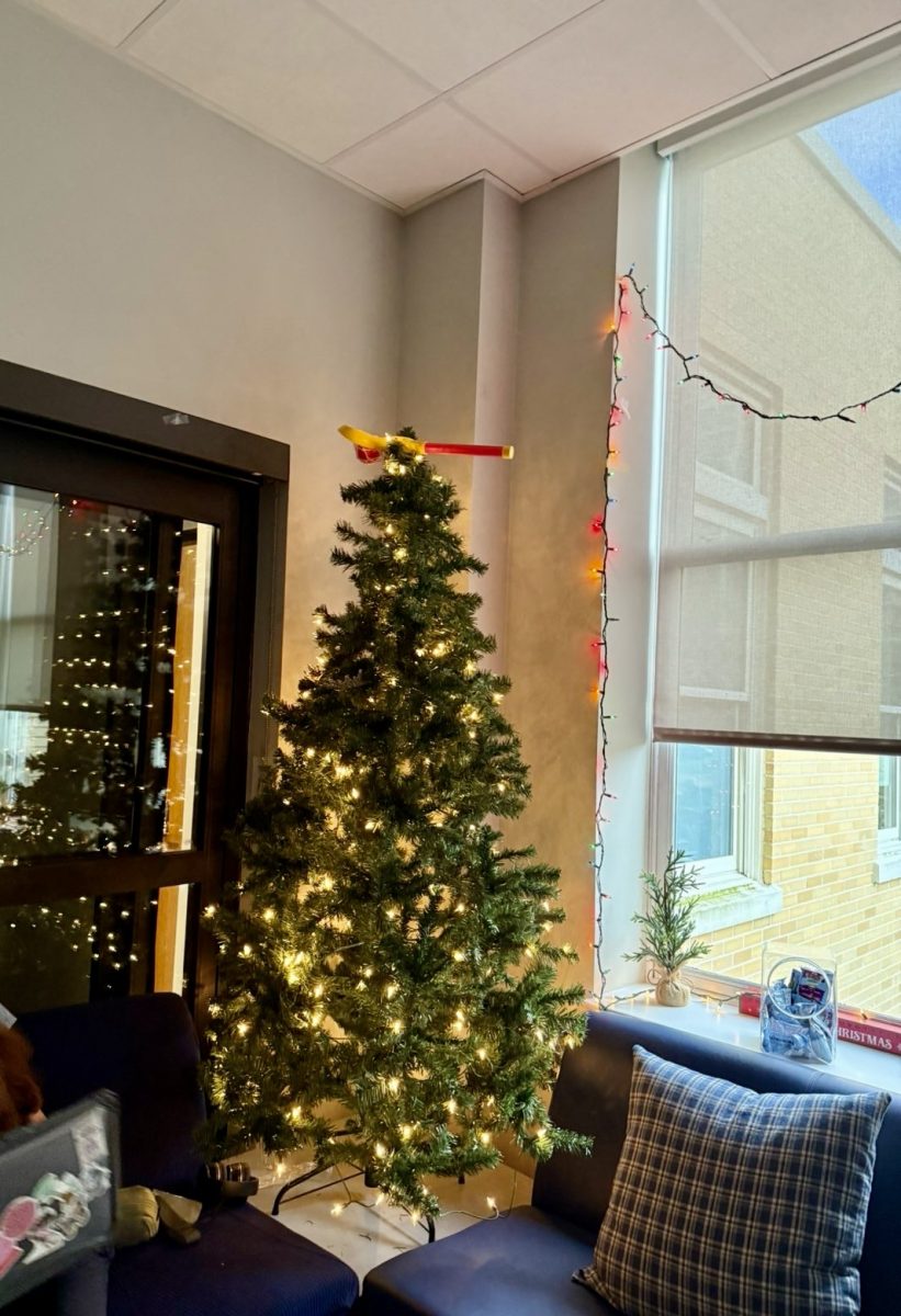 The Senior Lounge is all decorated for Christmas!