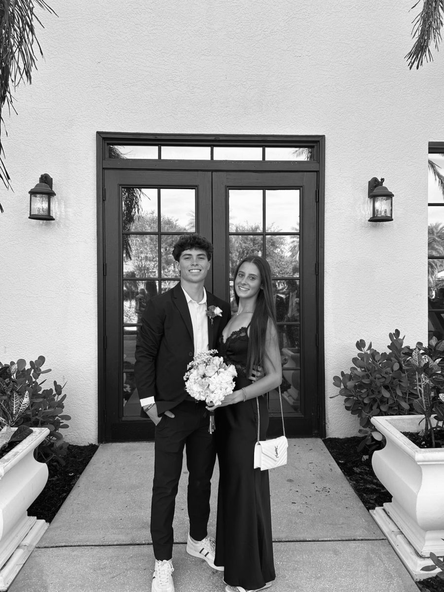Adriana Lugo and her boyfriend going to Christmas Formal their senior year.