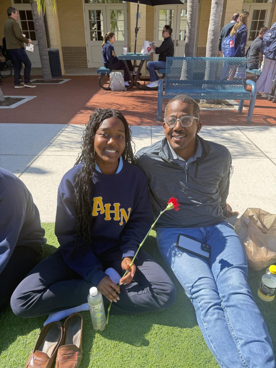 Junior Staff Writer Camille King enjoys lunch with her dad